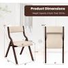 imageGiantex Folding Dining Chairs Set of 2 No Assembly Required with Linen Padded Seats Wooden Foldable Kitchen ampamp Party Chairs Easy to Store for Extra EventsCoffeebeige