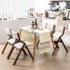 imageGiantex Folding Dining Chairs Set of 2 No Assembly Required with Linen Padded Seats Wooden Foldable Kitchen ampamp Party Chairs Easy to Store for Extra EventsCoffeebeige