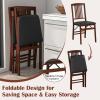 imageGiantex Folding Dining Chairs Set of 2 Solid Wood Frame Foldable Wood Kitchen Chairs with Padded Seat Max Load 400 Lbs No Assembly Armless Side Chairs for Apartment Dining Room Brown ampamp BlackBrown  Black