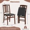 imageGiantex Folding Dining Chairs Set of 2 Solid Wood Frame Foldable Wood Kitchen Chairs with Padded Seat Max Load 400 Lbs No Assembly Armless Side Chairs for Apartment Dining Room Brown ampamp BlackBrown  Black