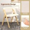 imageGiantex Folding Dining Chairs Set of 2 Upholstered Wooden Folding Chair 2 Pack Portable Kitchen Chairs with Padded ampamp Seat Backrest Accent Chairs for Wedding Picnic Party No Assembly NaturalNatural