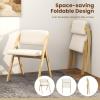 imageGiantex Folding Dining Chairs Set of 2 Upholstered Wooden Folding Chair 2 Pack Portable Kitchen Chairs with Padded ampamp Seat Backrest Accent Chairs for Wedding Picnic Party No Assembly NaturalNatural