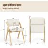 imageGiantex Folding Dining Chairs Set of 2 Upholstered Wooden Folding Chair 2 Pack Portable Kitchen Chairs with Padded ampamp Seat Backrest Accent Chairs for Wedding Picnic Party No Assembly NaturalNatural
