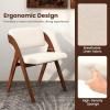 imageGiantex Folding Dining Chairs Set of 2 Upholstered Wooden Folding Chair 2 Pack Portable Kitchen Chairs with Padded ampamp Seat Backrest Accent Chairs for Wedding Picnic Party No Assembly NaturalWalnut
