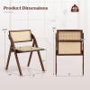 imageGiantex Folding Dining Chairs Set of 2 Wooden Folding Chair with Rattan Backrest ampamp Seat Sturdy Rubber Wood Frame Armless Accent Chairs for Living Room Kitchen Wedding Party No Assembly BrownBrown