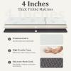 imageGiantex Folding Mattress 4 Inch GelInfused Trifold Mattress with Bamboo Cover ampamp Carry Bag CertiPURUS Certified Foldable Cooling Mattress Topper for Guest Room Dorm RV Camp Floor QueenGrey