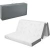 imageGiantex Folding Mattress 4 Inch GelInfused Trifold Mattress with Bamboo Cover ampamp Carry Bag CertiPURUS Certified Foldable Cooling Mattress Topper for Guest Room Dorm RV Camp Floor QueenBrown