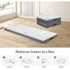 imageGiantex Folding Mattress 4 Inch GelInfused Trifold Mattress with Bamboo Cover ampamp Carry Bag CertiPURUS Certified Foldable Cooling Mattress Topper for Guest Room Dorm RV Camp Floor QueenGrey