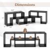 imageGiantex FreeCombination TV Stand for Bedroom  Entertainment Center for 50 55 60 65 Inch TV 3Piece Media Console Table with Storage Cubes Deformable Open Storage Bookcase Shelf Black Wood GrainBlack