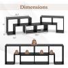 imageGiantex FreeCombination TV Stand for Bedroom  Entertainment Center for 50 55 60 65 Inch TV 3Piece Media Console Table with Storage Cubes Deformable Open Storage Bookcase Shelf Black Wood GrainBlack Wood Grain