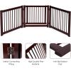 imageGiantex Freestanding Pet Gate with Door 24inch 3 Panels Wooden Dog Gate with Walk Through Door Foldable Pet Safety Puppy Fence Adjustable Pen for House Doorway Stairs