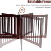 imageGiantex Freestanding Pet Gate with Door 24inch 3 Panels Wooden Dog Gate with Walk Through Door Foldable Pet Safety Puppy Fence Adjustable Pen for House Doorway Stairs
