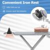imageGiantex Full Size Ironing Board with Iron Rest 57quot x 15quot Carbon Steel Table with 7Level Height ampamp Heat Resistant Cover Foldable 4Layer Iron Board for Home Dorm ampamp Laundry Room GrayGray