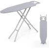 imageGiantex Full Size Ironing Board with Iron Rest 57quot x 15quot Carbon Steel Table with 7Level Height ampamp Heat Resistant Cover Foldable 4Layer Iron Board for Home Dorm ampamp Laundry Room GrayGray
