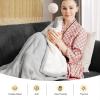 imageGiantex Heated Blanket Electric Throw  DoubleSided Electric Blanket with 5 Heat Settings 3Hour Auto Shut Off Flannel ampamp Cashmere Throw Blanket Machine Washable 50 x 60 Heating Blanket Gray