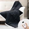 imageGiantex Heated Blanket Throw 60 x 50 10 Heating Levels 9H Timer Auto Shut Off Overheat Protection Machine Washable BlackWhiteBlackwhite