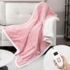 imageGiantex Heated Blanket Throw 60 x 50 10 Heating Levels 9H Timer Auto Shut Off Overheat Protection Machine Washable BlackWhitePink
