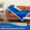 imageGiantex Heated Electric Blanket Throw Reversible Flannel ampamp Sherpa Fleece Blanket with 10 Heat Levels 9 Hours Auto ShutOff Overheat Protection 50 X 60 Machine Washable Heating BlanketRedNavy