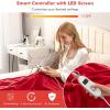 imageGiantex Heated Electric Blanket Throw Reversible Flannel ampamp Sherpa Fleece Blanket with 10 Heat Levels 9 Hours Auto ShutOff Overheat Protection 50 X 60 Machine Washable Heating BlanketRedRed