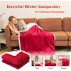 imageGiantex Heated Electric Blanket Throw Reversible Flannel ampamp Sherpa Fleece Blanket with 10 Heat Levels 9 Hours Auto ShutOff Overheat Protection 50 X 60 Machine Washable Heating BlanketRedRed