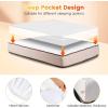 imageGiantex Heated Mattress Pad King Electric Mattress Cover wDual Control 8 Heat Settings 10H Timer Overheat Protection Heating Bed Toppers Fit up to 16quot Deep Pocket Machine Washable Bed WarmerKing