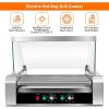 imageGiantex Hot Dog Roller Machine 7 NonStick Rollers 18 Hot Dog Sausage Grill Cooker Machine with Removable Stainless Steel Drip Tray and Glass Hood Cover Commercial Household Hot Dog Rotisserie23Lx19Wx17H