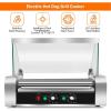 imageGiantex Hot Dog Roller Machine 7 NonStick Rollers 18 Hot Dog Sausage Grill Cooker Machine with Removable Stainless Steel Drip Tray and Glass Hood Cover Commercial Household Hot Dog Rotisserie23Lx13Wx16H