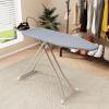 imageGiantex Ironing Board with Iron Rest 57 x 165 Carbon Steel Iron Board with 4 Layer Heat Resistant Cover and Pad 7 Adjustable Heights NonSlip Legs Folding Heavy Duty Ironing Boards BlueLight Gray