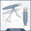 imageGiantex Ironing Board with Iron Rest 57 x 165 Carbon Steel Iron Board with 4 Layer Heat Resistant Cover and Pad 7 Adjustable Heights NonSlip Legs Folding Heavy Duty Ironing Boards BlueBlue