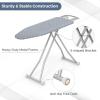 imageGiantex Ironing Board with Iron Rest 57 x 165 Carbon Steel Iron Board with 4 Layer Heat Resistant Cover and Pad 7 Adjustable Heights NonSlip Legs Folding Heavy Duty Ironing Boards BlueLight Gray
