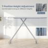 imageGiantex Ironing Board with Iron Rest 57 x 165 Carbon Steel Iron Board with 4 Layer Heat Resistant Cover and Pad 7 Adjustable Heights NonSlip Legs Folding Heavy Duty Ironing Boards BlueLight Gray