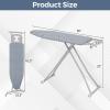 imageGiantex Ironing Board with Iron Rest 57 x 165 Carbon Steel Iron Board with 4 Layer Heat Resistant Cover and Pad 7 Adjustable Heights NonSlip Legs Folding Heavy Duty Ironing Boards BlueLight Gray