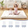 imageGiantex Japanese Floor Mattress 4 Inch Futon Mattress wWashable Cover ampamp Storage Bag Foldable Roll up Mattress Tatami Mat Portable Sleeping Pad for Camping Dormitory Kids Floor Lounger Bed FullBeige