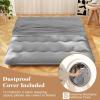 imageGiantex Japanese Floor Mattress 4 Inch Futon Mattress wWashable Cover ampamp Storage Bag Foldable Roll up Mattress Tatami Mat Portable Sleeping Pad for Camping Dormitory Kids Floor Lounger Bed FullGrey