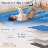 imageGiantex Japanese Floor Mattress 4 Inch Futon Mattress wWashable Cover ampamp Storage Bag Foldable Roll up Mattress Tatami Mat Portable Sleeping Pad for Camping Dormitory Kids Floor Lounger Bed FullNavy