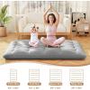 imageGiantex Japanese Floor Mattress 4 Inch Futon Mattress wWashable Cover ampamp Storage Bag Foldable Roll up Mattress Tatami Mat Portable Sleeping Pad for Camping Dormitory Kids Floor Lounger Bed FullGrey