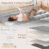 imageGiantex Japanese Floor Mattress 4 Inch Futon Mattress wWashable Cover ampamp Storage Bag Foldable Roll up Mattress Tatami Mat Portable Sleeping Pad for Camping Dormitory Kids Floor Lounger Bed FullGrey