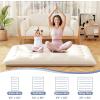 imageGiantex Japanese Floor Mattress 4 Inch Futon Mattress wWashable Cover ampamp Storage Bag Foldable Roll up Mattress Tatami Mat Portable Sleeping Pad for Camping Dormitory Kids Floor Lounger Bed FullBeige
