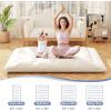 imageGiantex Japanese Floor Mattress 4 Inch Futon Mattress wWashable Cover ampamp Storage Bag Foldable Roll up Mattress Tatami Mat Portable Sleeping Pad for Camping Dormitory Kids Floor Lounger Bed FullBeige