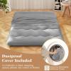 imageGiantex Japanese Floor Mattress 4 Inch Futon Mattress wWashable Cover ampamp Storage Bag Foldable Roll up Mattress Tatami Mat Portable Sleeping Pad for Camping Dormitory Kids Floor Lounger Bed FullGrey