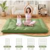 imageGiantex Japanese Floor Mattress 4 Inch Futon Mattress wWashable Cover ampamp Storage Bag Foldable Roll up Mattress Tatami Mat Portable Sleeping Pad for Camping Dormitory Kids Floor Lounger Bed FullGreen