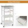 imageGiantex Kitchen Island Cart Rolling Kitchen Storage Cart with Stainless Steel Tabletop Drawer Basket and Shelf Utility Service Cart on Wheels for Restaurant Hotel