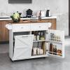 imageGiantex Kitchen Island Cart with Hidden Tilt Out Trash Can Cabinet Drop Leaf 2 Drawers Towel Rack Rolling Mobile Breakfast Bar Table Wood Kitchen Storage Cart on Wheels White ampamp NaturalWhite  Natural