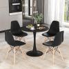 imageGiantex Kitchen Table Chairs Set of 4  Dinette Table Set with 32 Round Table and Dining Chairs Modern Breakfast Nook Table Set for Small Spaces Apartments 5Piece Dining Table Set BlackBlack