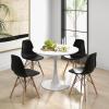 imageGiantex Kitchen Table Chairs Set of 4  Dinette Table Set with 32 Round Table and Dining Chairs Modern Breakfast Nook Table Set for Small Spaces Apartments 5Piece Dining Table Set BlackBlackwhite