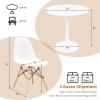 imageGiantex Kitchen Table Chairs Set of 4  Dinette Table Set with 32 Round Table and Dining Chairs Modern Breakfast Nook Table Set for Small Spaces Apartments 5Piece Dining Table Set BlackWhite
