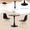 imageGiantex Kitchen Table Chairs Set of 4  Dinette Table Set with 32 Round Table and Dining Chairs Modern Breakfast Nook Table Set for Small Spaces Apartments 5Piece Dining Table Set BlackBlack