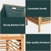 imageGiantex Laundry Hamper TiltOut Laundry Linen Hamper Bamboo Freestanding Clothes Basket WShelf ampamp Removable Liner Storage Laundry Shelf for Bathroom Living Room Bedroom NaturalNaturalGreen
