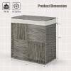 imageGiantex Laundry Hamper with Lid 29 Gal 110L Wicker Laundry Basket with 2section Liner Bag Removable ampamp Washable Foldable PP Rattan Clothes Hamper with Handle for Bathroom Bedroom GrayGray