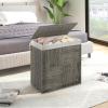 imageGiantex Laundry Hamper with Lid 29 Gal 110L Wicker Laundry Basket with 2section Liner Bag Removable ampamp Washable Foldable PP Rattan Clothes Hamper with Handle for Bathroom Bedroom GrayGray